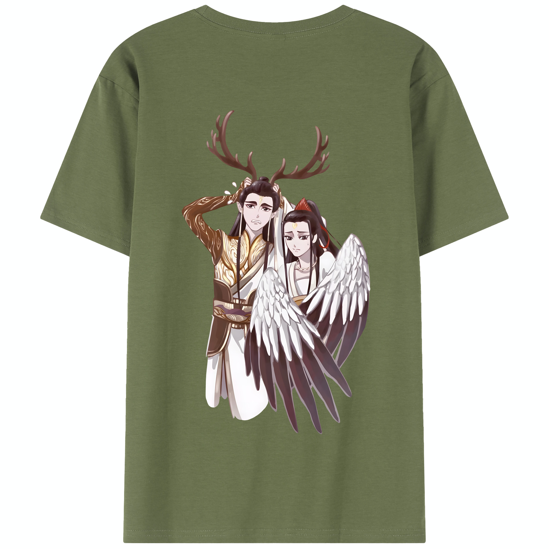 （画像用） Ne Zha 2 ナタ 魔童の大暴れ 綿100％半袖Tシャツ（背面プリント）